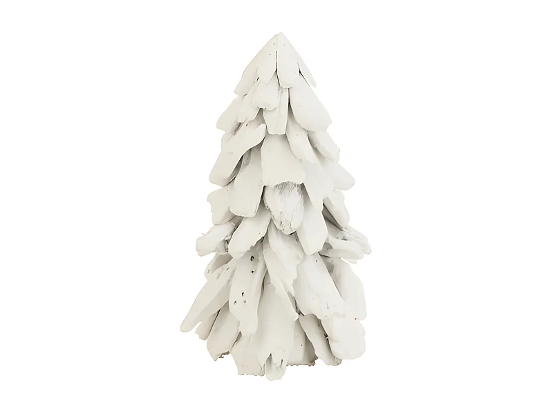 Albero di Natale innevato in legno bianco 20*20*30 cm