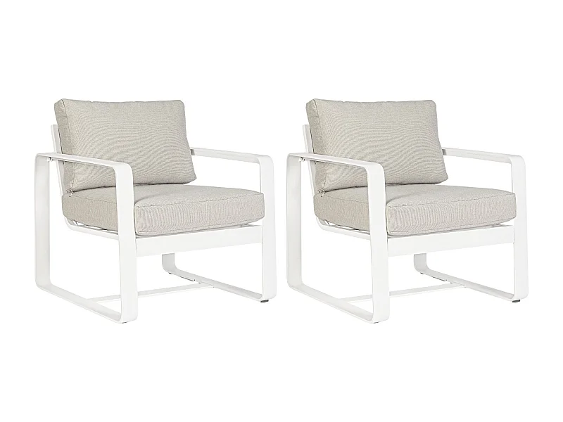 Fauteuil de jardin en aluminium et tissu (lot de 2) - ETRETAT