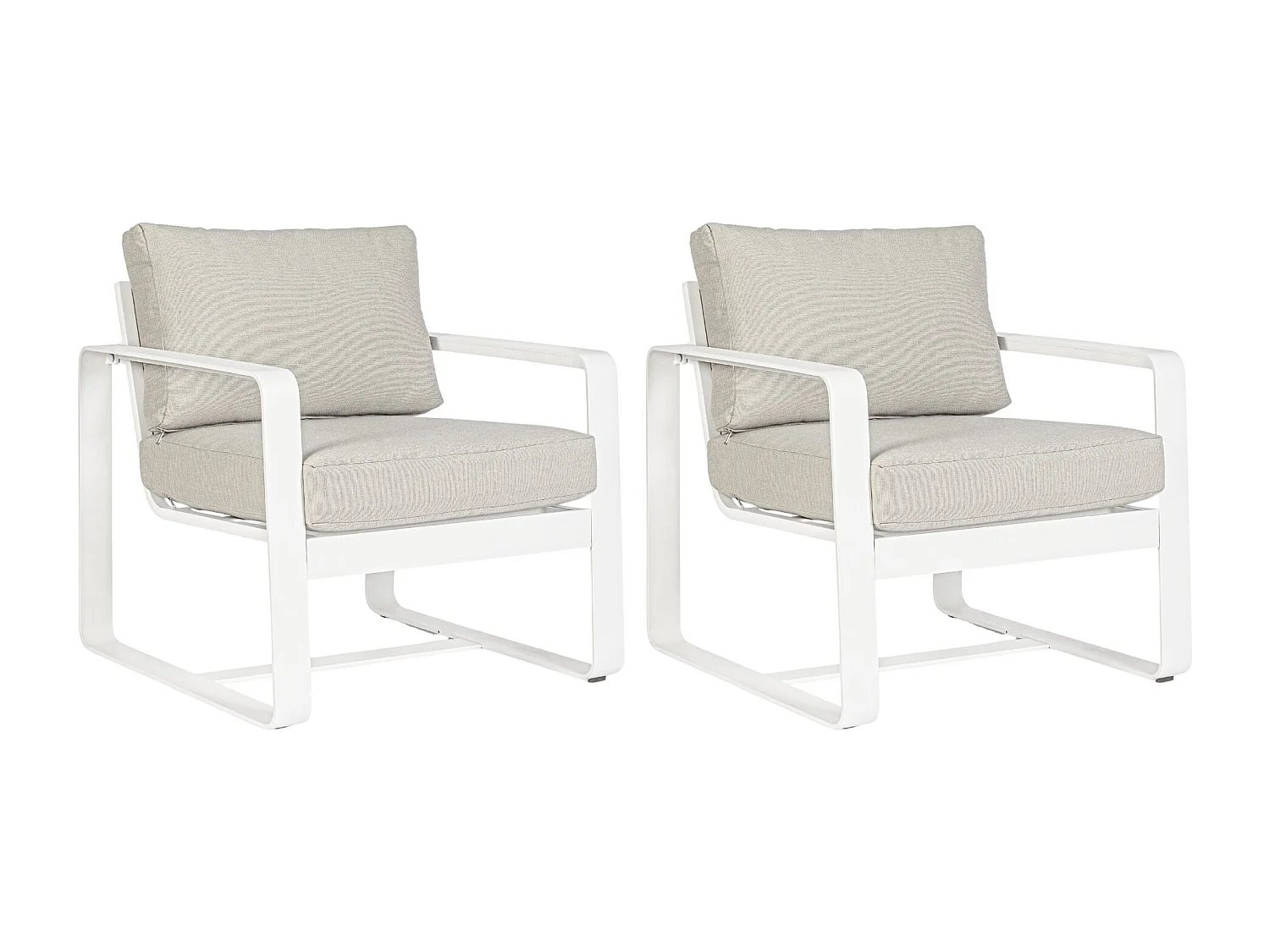 Fauteuil de jardin en aluminium et tissu (lot de 2) - ETRETAT