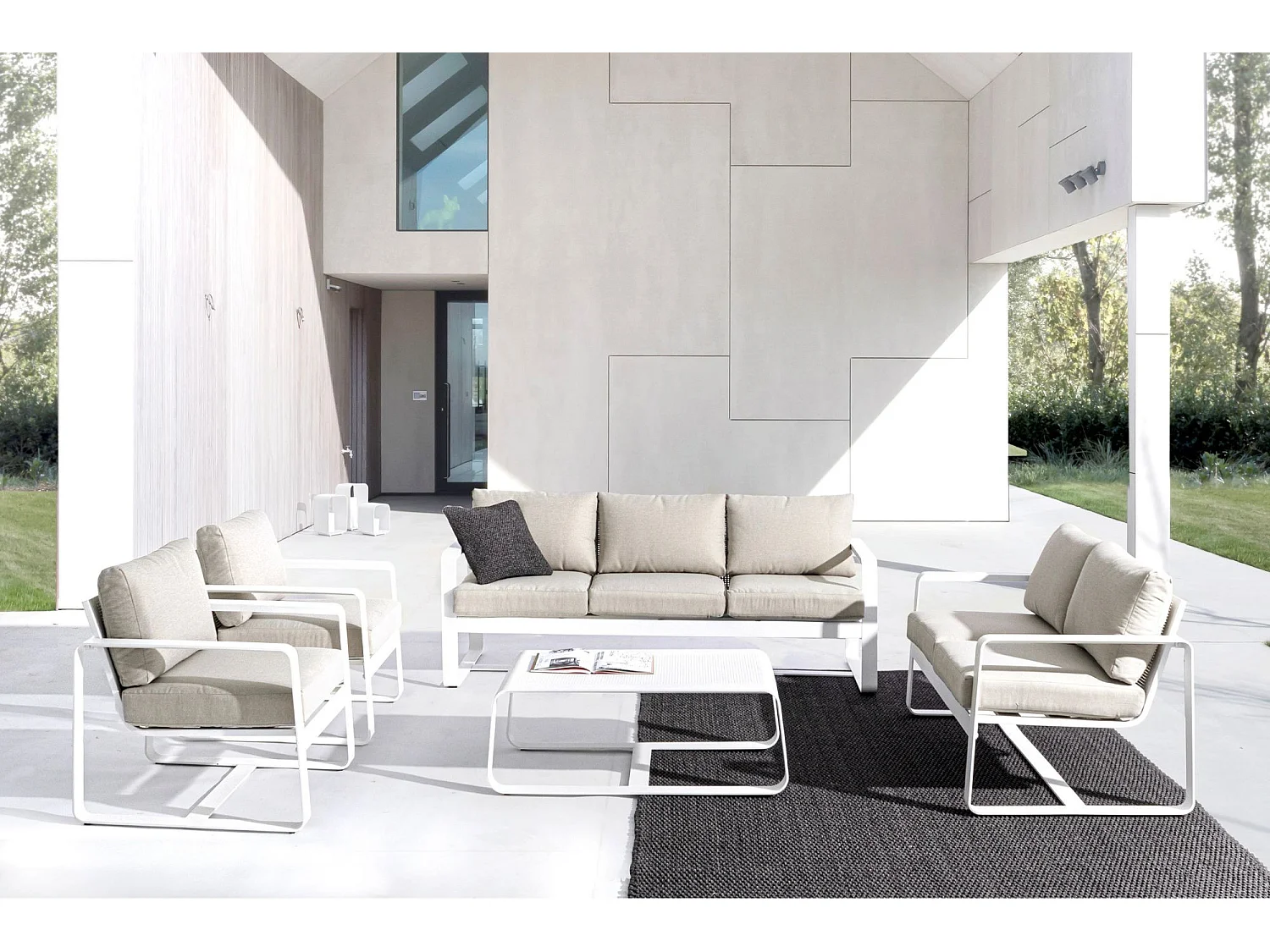 Fauteuil de jardin en aluminium et tissu (lot de 2) - ETRETAT