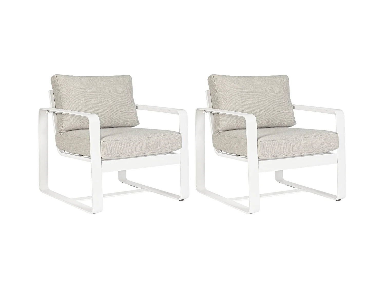 Fauteuil de jardin en aluminium et tissu (lot de 2) - ETRETAT