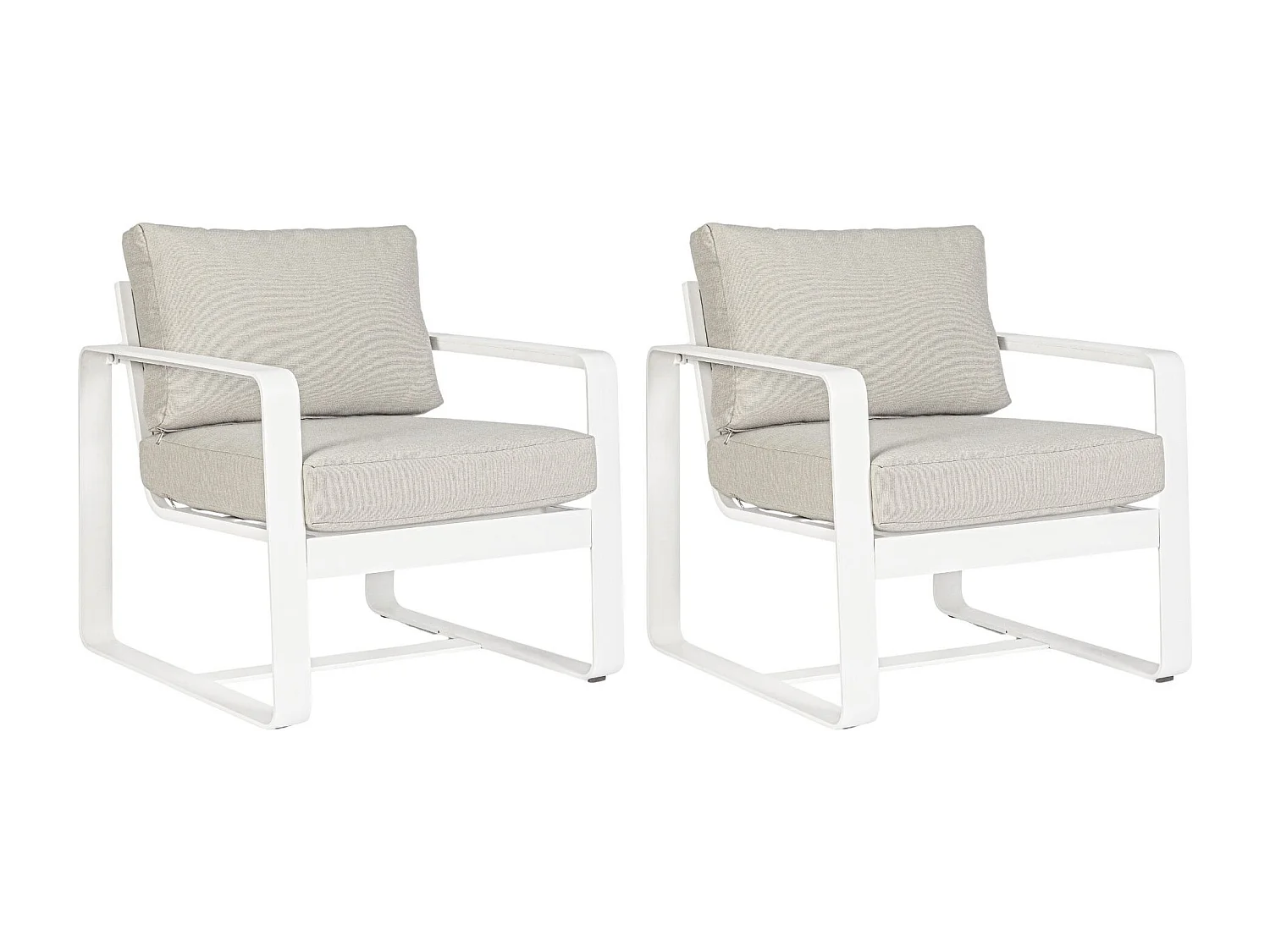 Fauteuil de jardin en aluminium et tissu (lot de 2) - ETRETAT