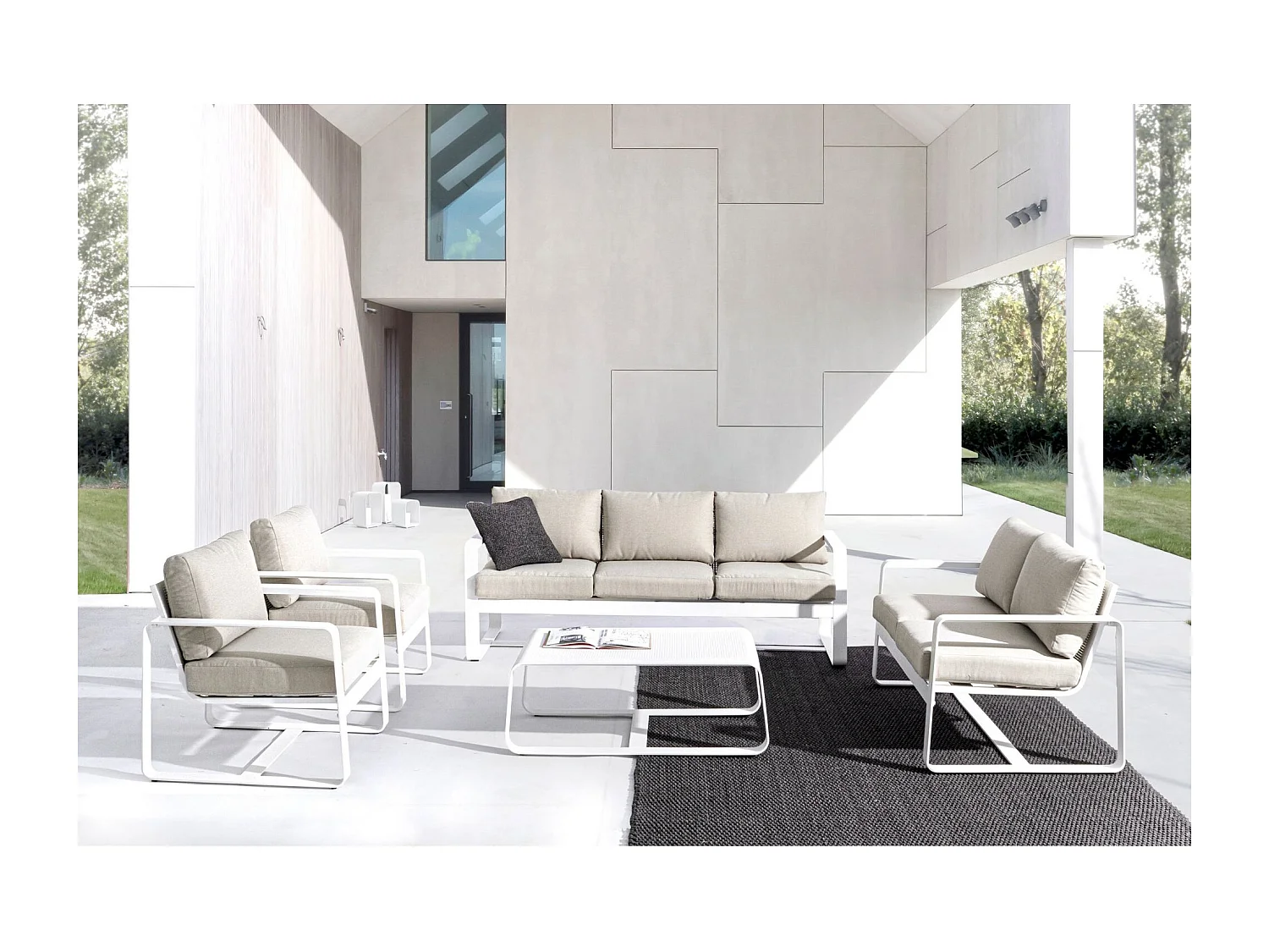 Fauteuil de jardin en aluminium et tissu (lot de 2) - ETRETAT