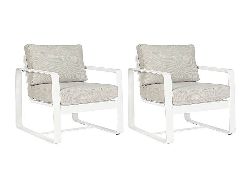 Fauteuil de jardin en aluminium et tissu (lot de 2) - ETRETAT