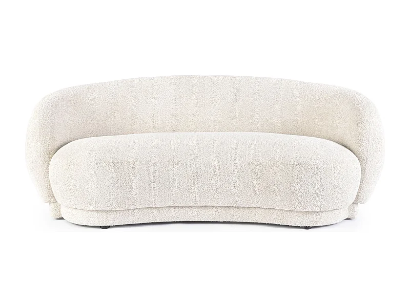 Canapé 3 places en tissu bouclette blanc L191 - ELLA