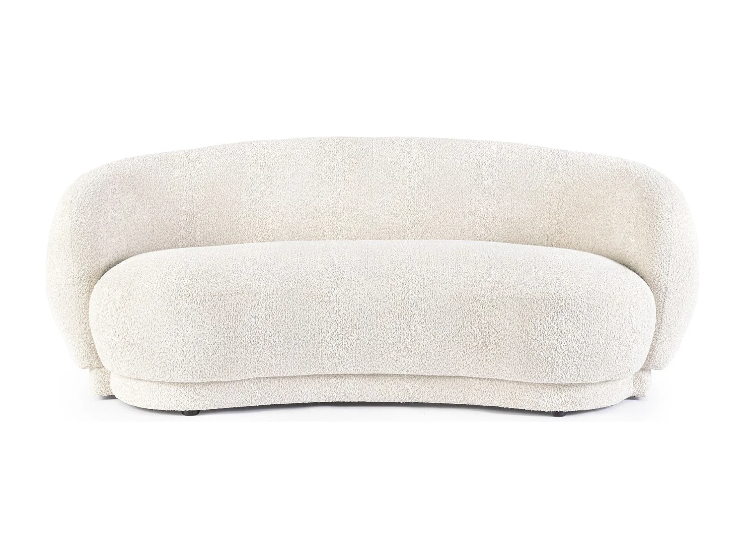 Canapé 3 places en tissu bouclette blanc L191 - ELLA