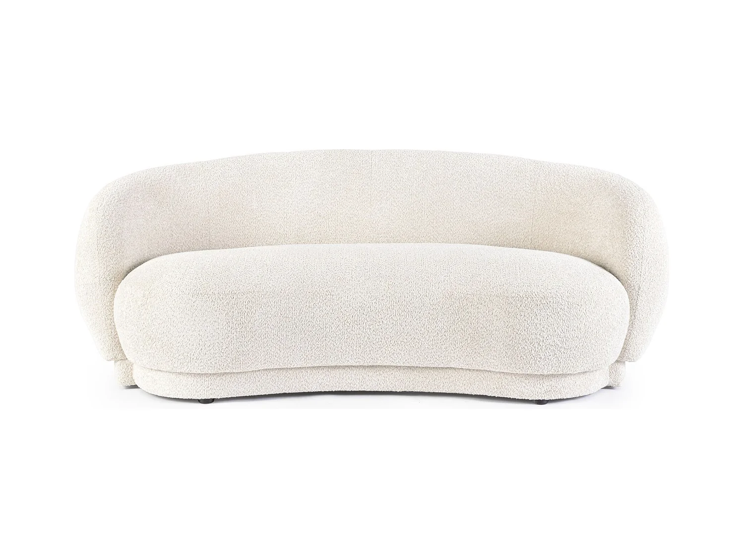 Canapé 3 places en tissu bouclette blanc L191 - ELLA