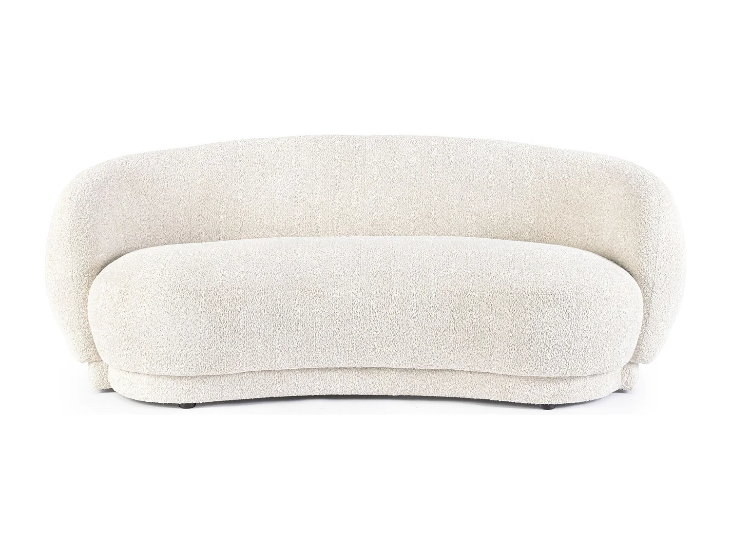 Canapé 3 places en tissu bouclette blanc L191 - ELLA