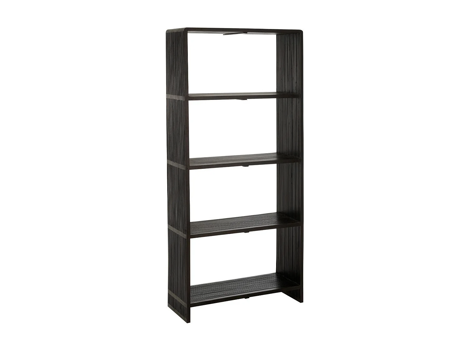Bibliothèque 4 Niveaux en Bois "Teck" 190cm Noir