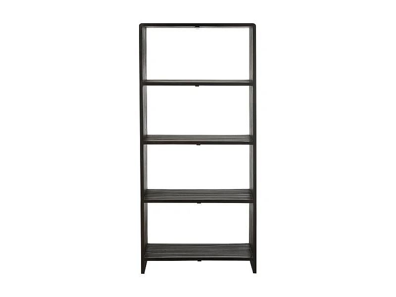 Bibliothèque 4 Niveaux en Bois "Teck" 190cm Noir