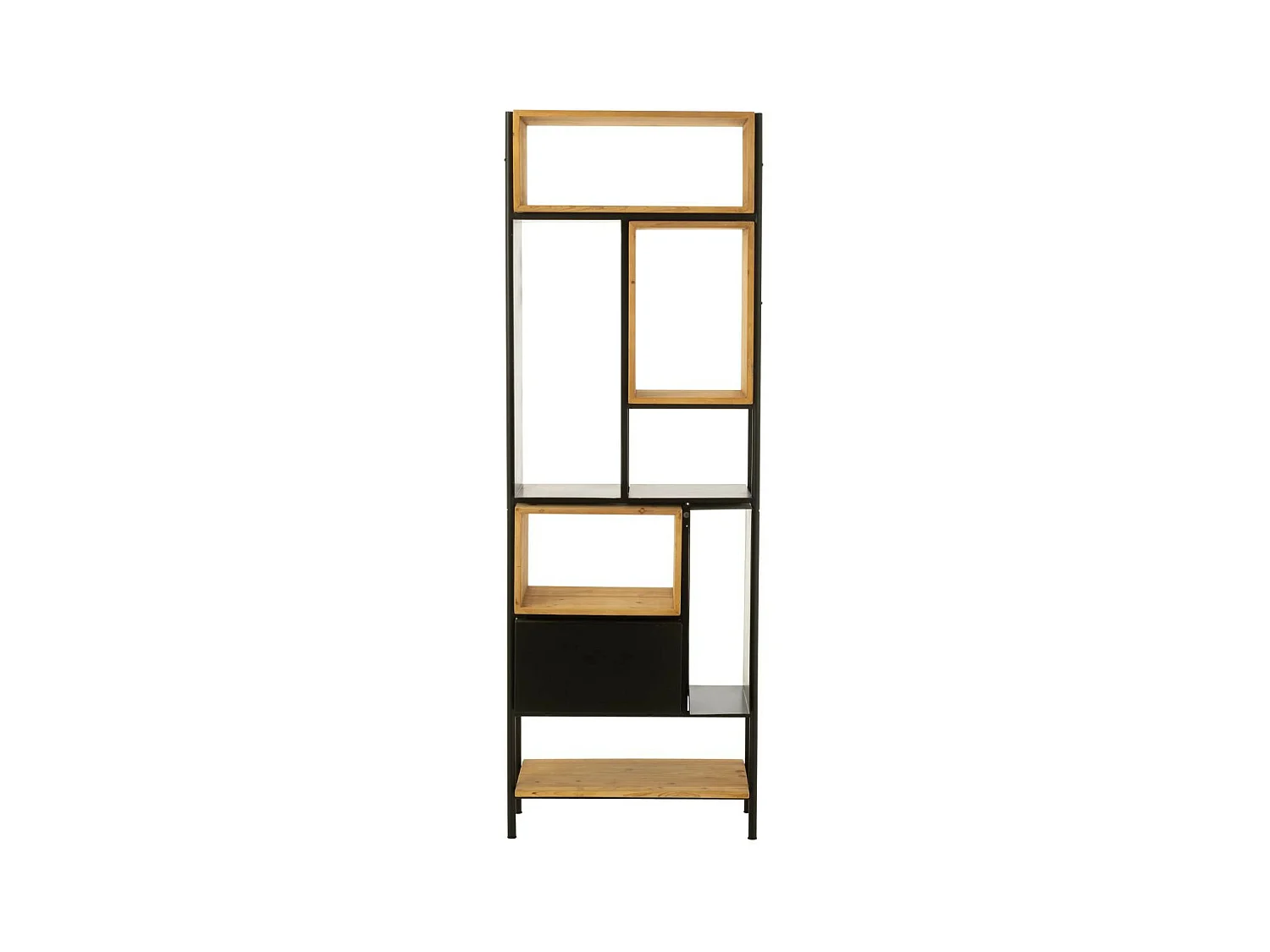 Étagère en Bois "Tina" 65cm Noir & Naturel