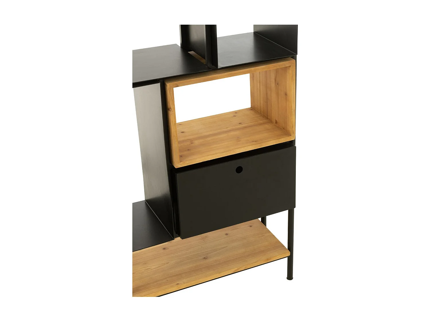 Étagère en Bois "Tina" 65cm Noir & Naturel