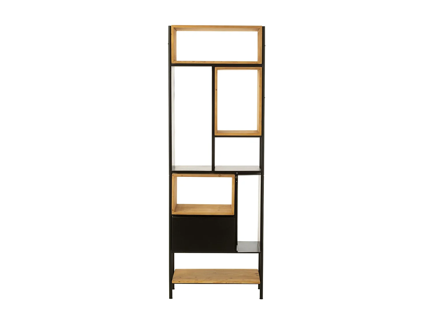 Étagère en Bois "Tina" 65cm Noir & Naturel
