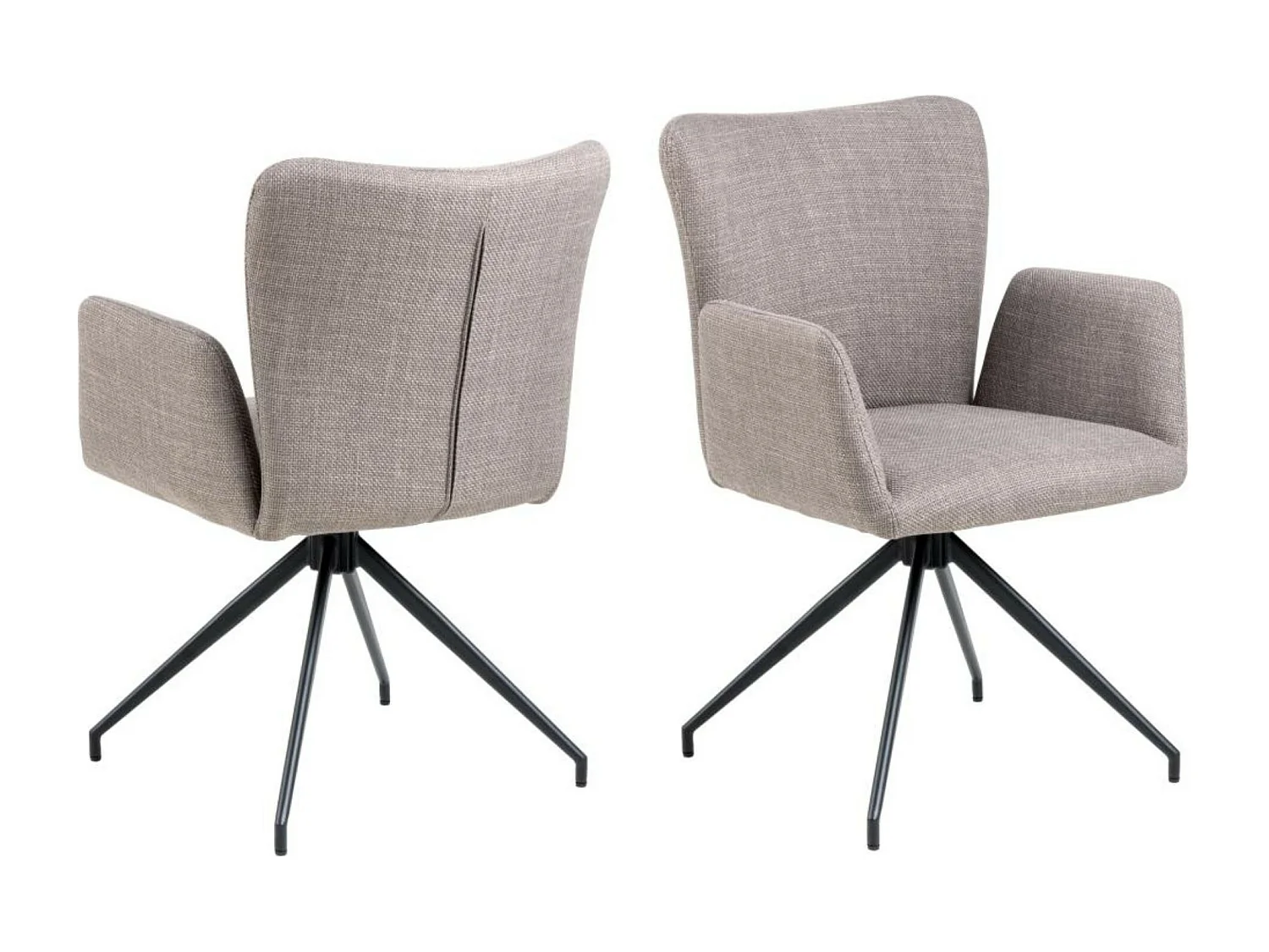 Fauteuils de salle à manger pivotants en tissu (lot de 2) - LARA
