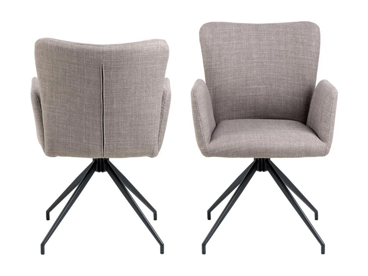 Fauteuils de salle à manger pivotants en tissu (lot de 2) - LARA