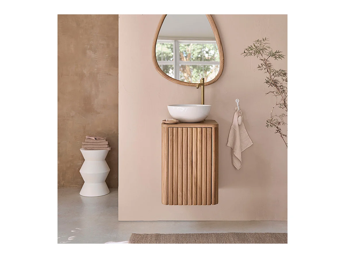 Mueble de baño flotante  para lavabo de madera de teca maciza