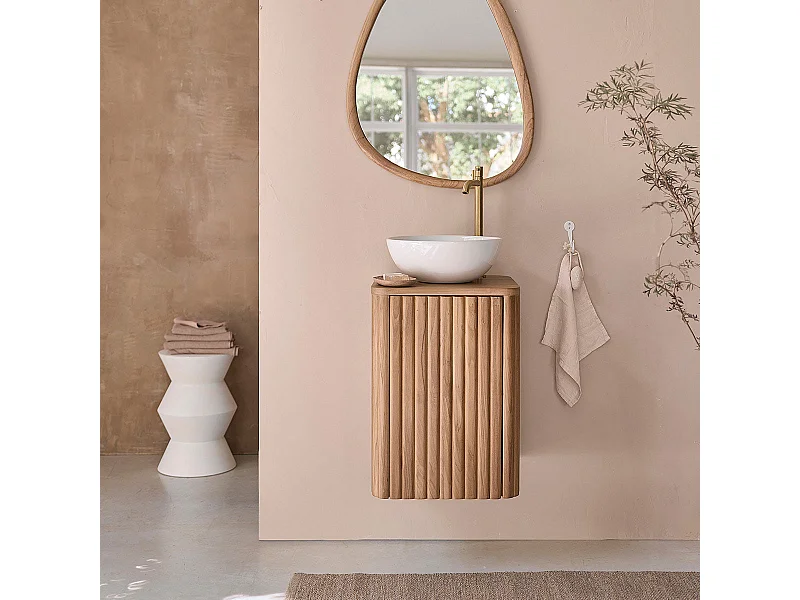 Mobile bagno sospeso in massello di teak