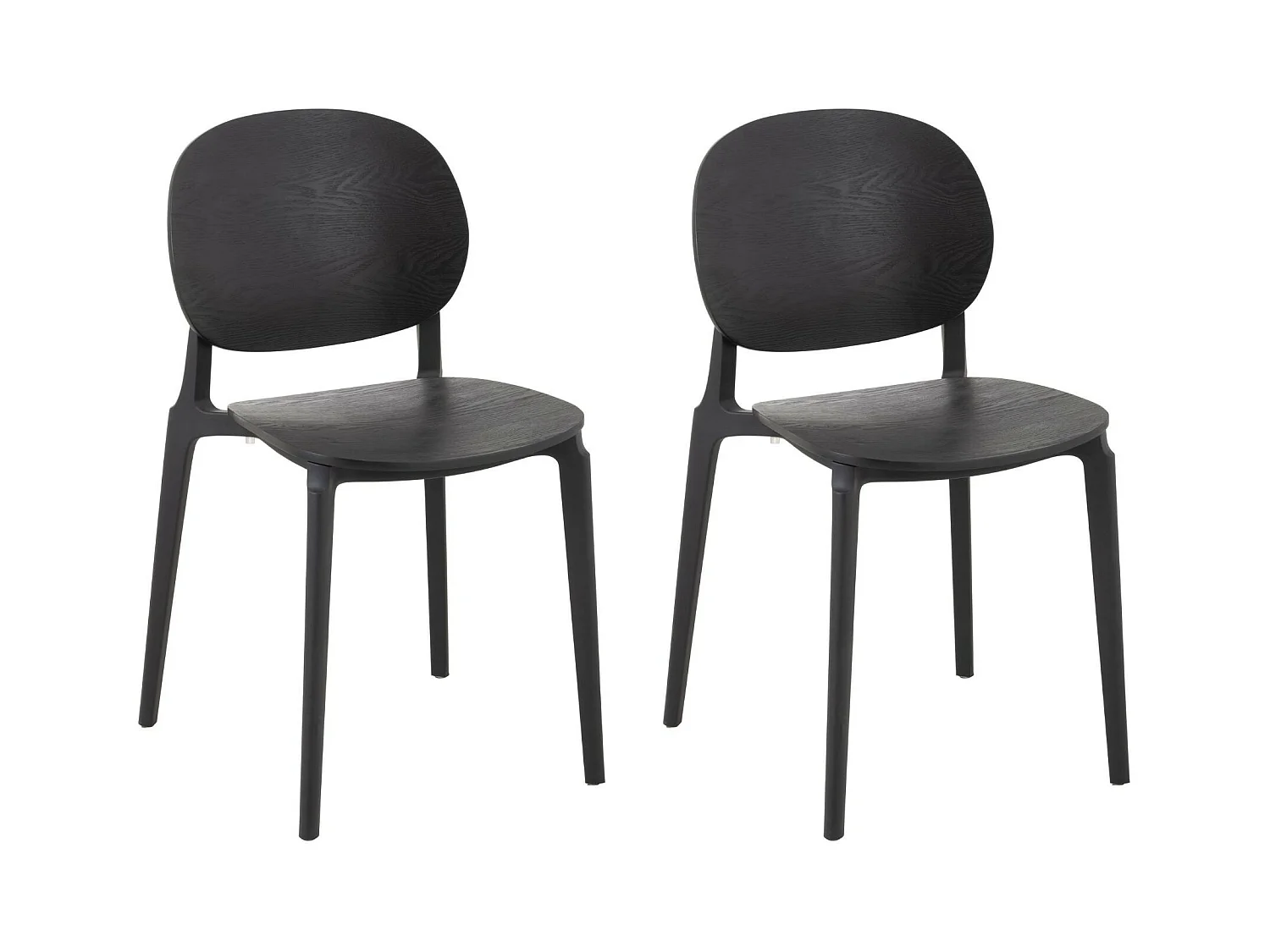 Chaises de salle à manger noires style japandi (lot de 2) - YUMI