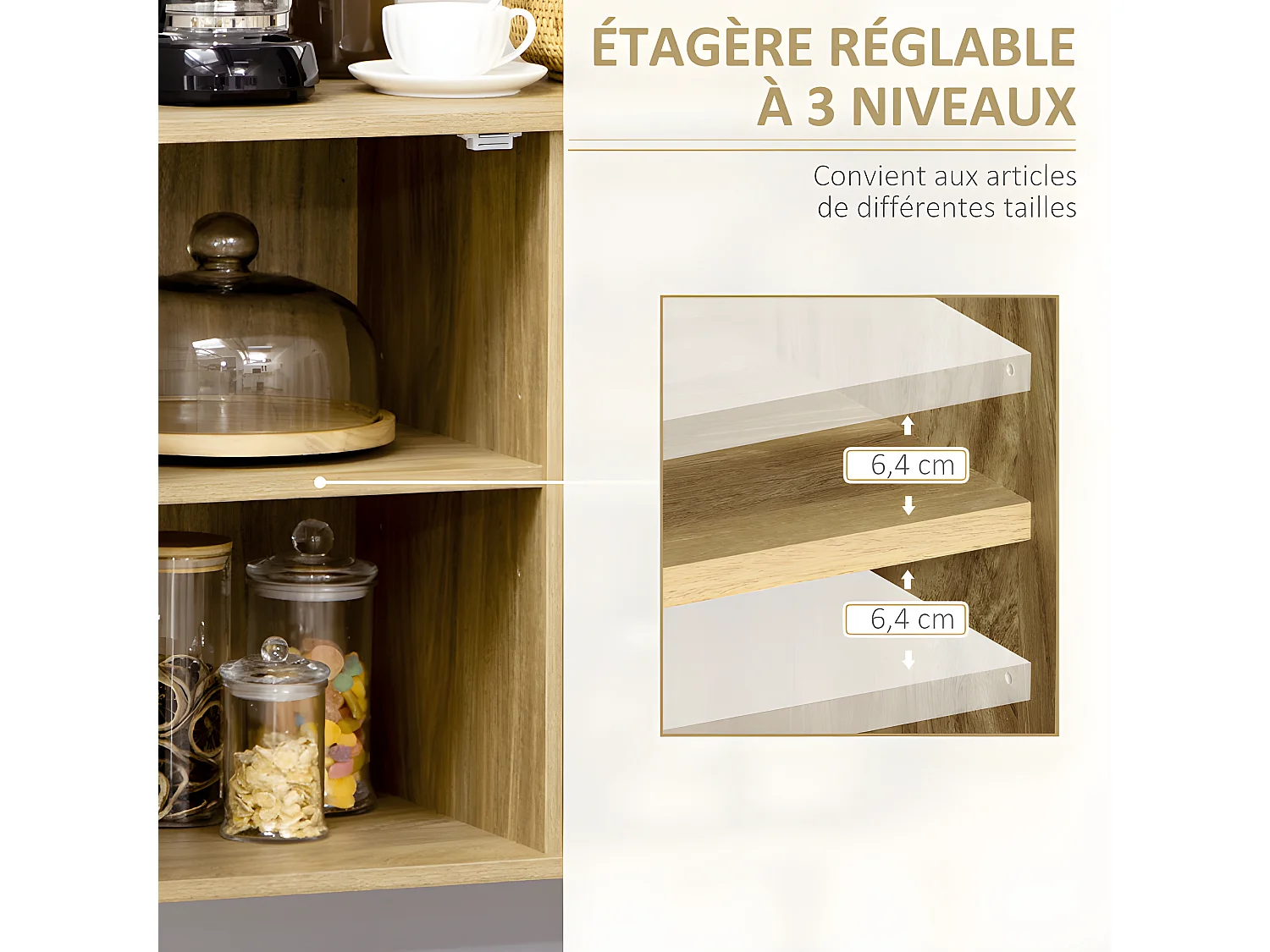 Buffet 1 porte CELINA cannage et bois