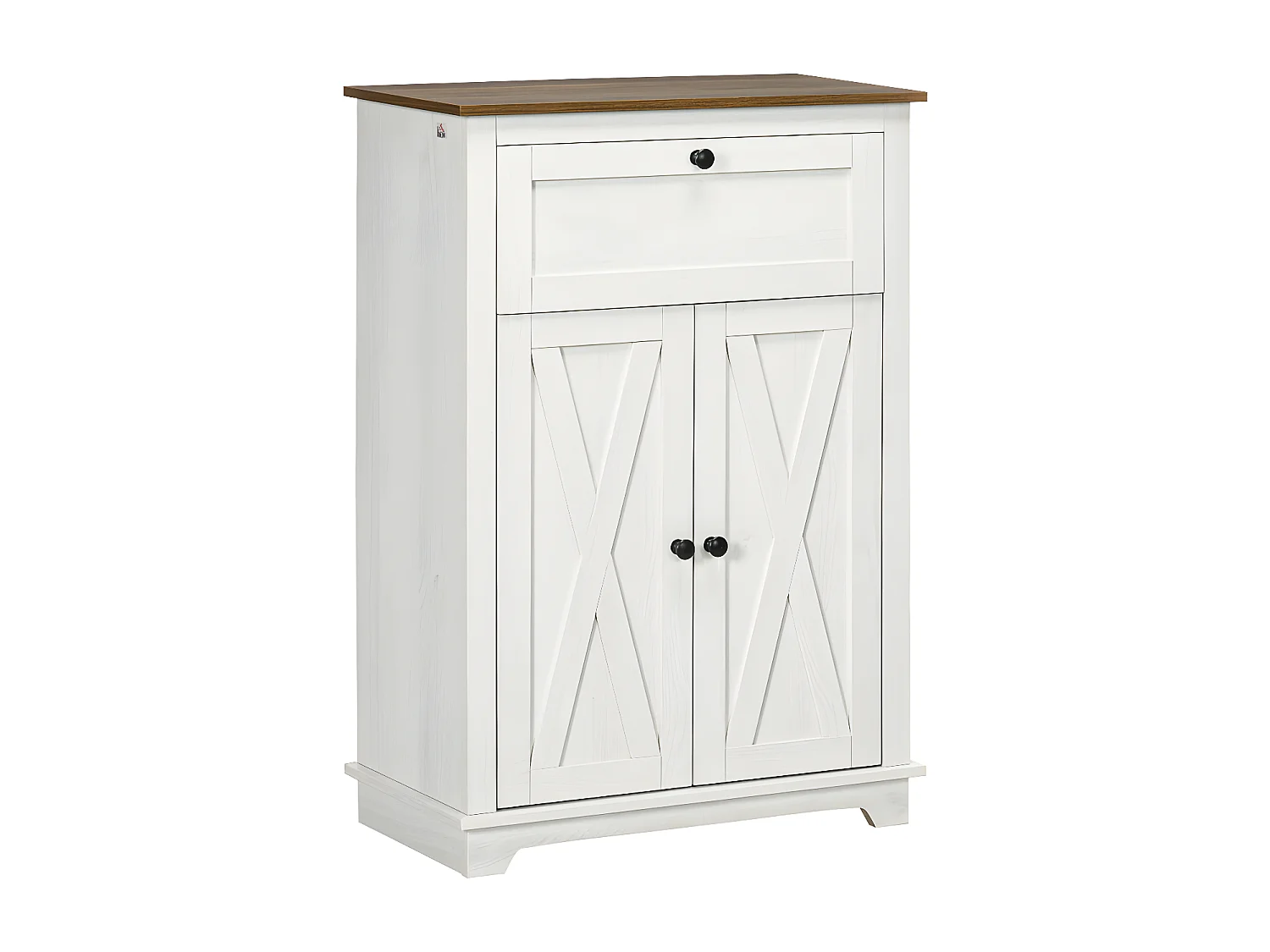 Buffet 2 portes GRETA bois et blanc