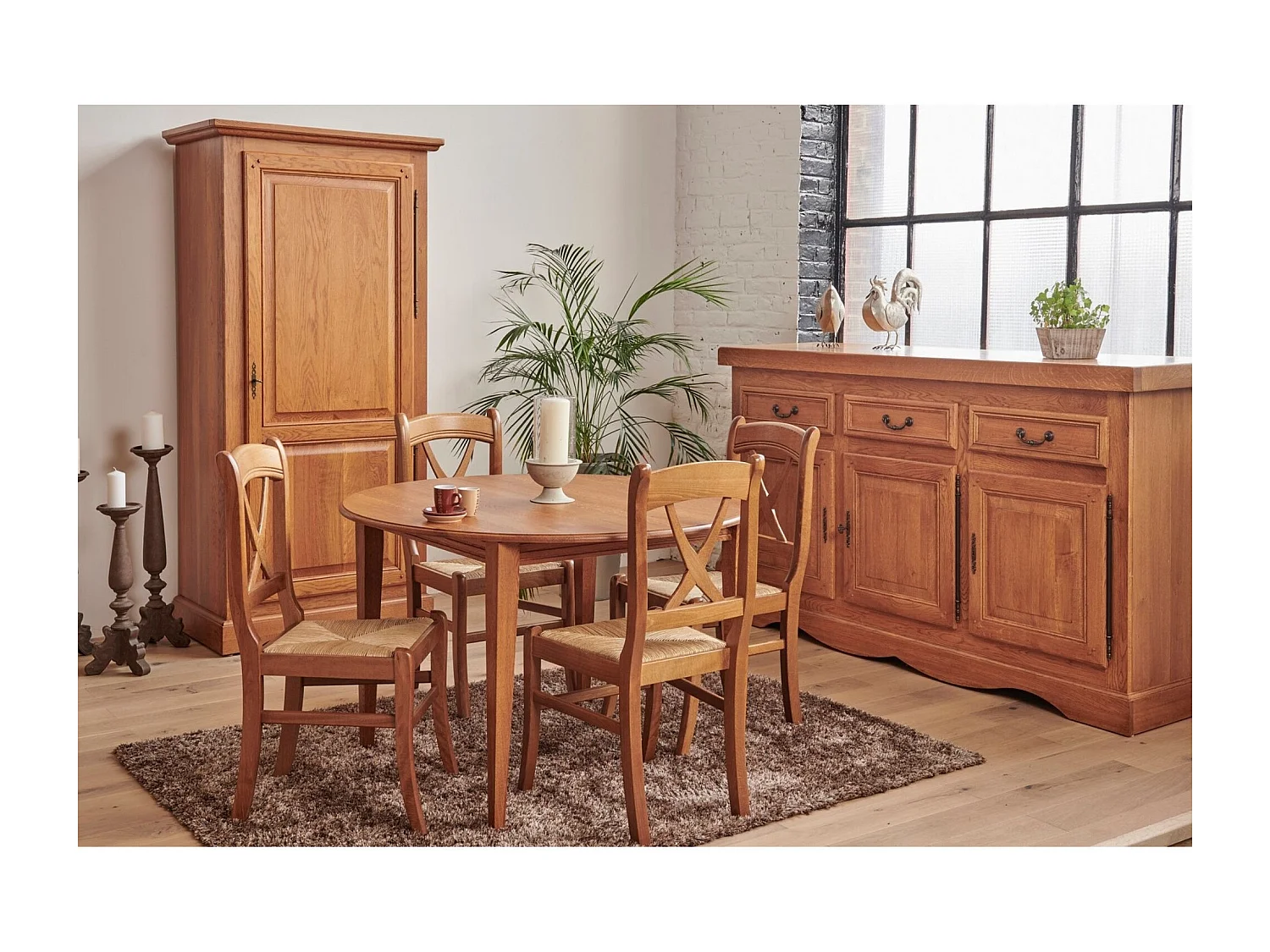 Bonnetière en chêne massif 1 porte 3 tablettes - LA BRESSE