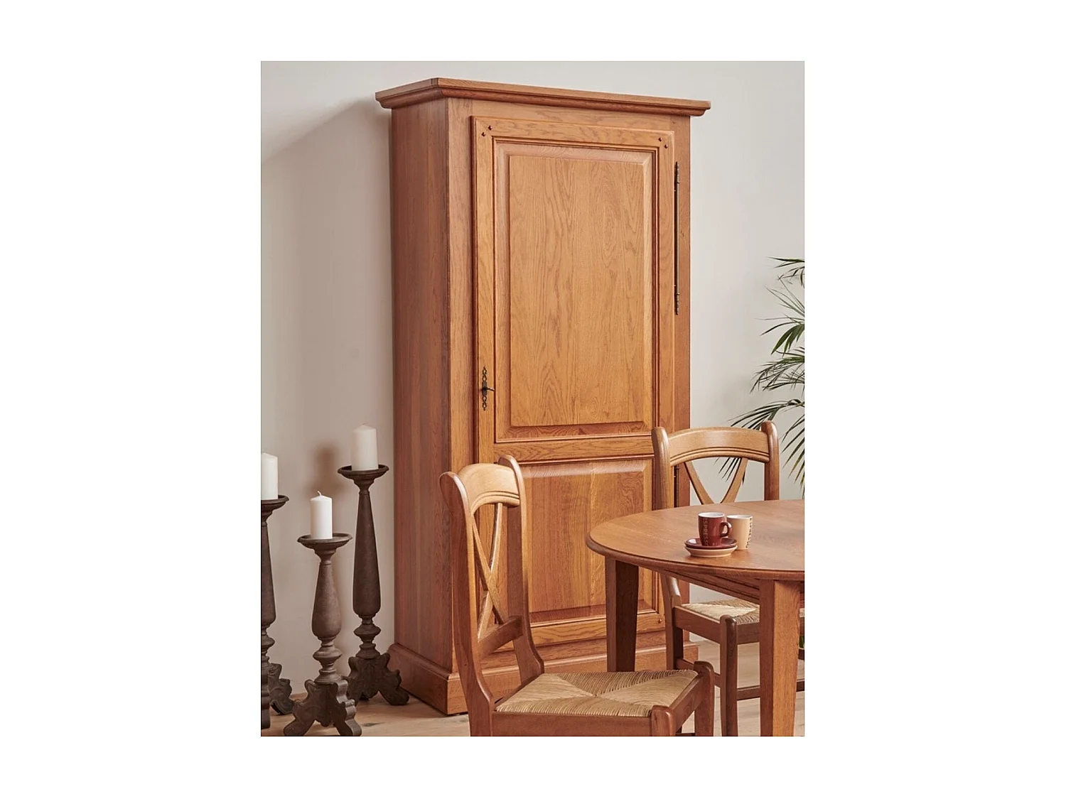 Bonnetière en chêne massif 1 porte 3 tablettes - LA BRESSE