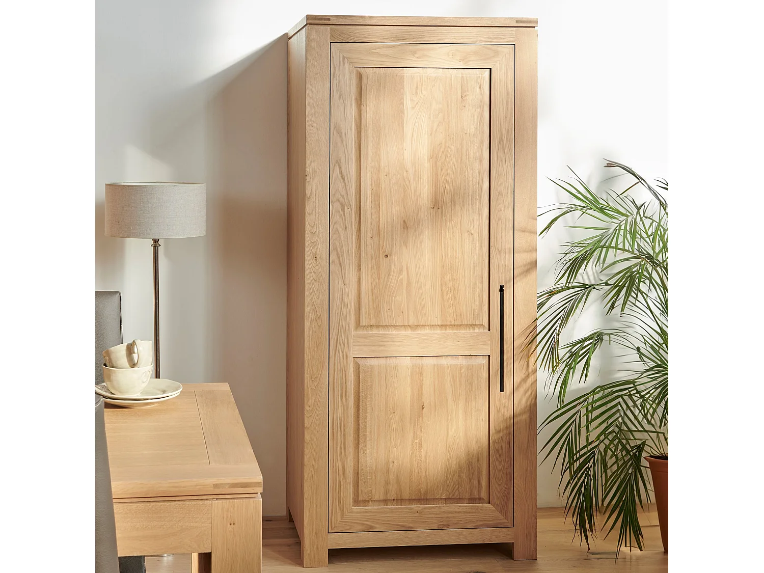 Bonnetière moderne en chêne clair 1 porte - BOSTON