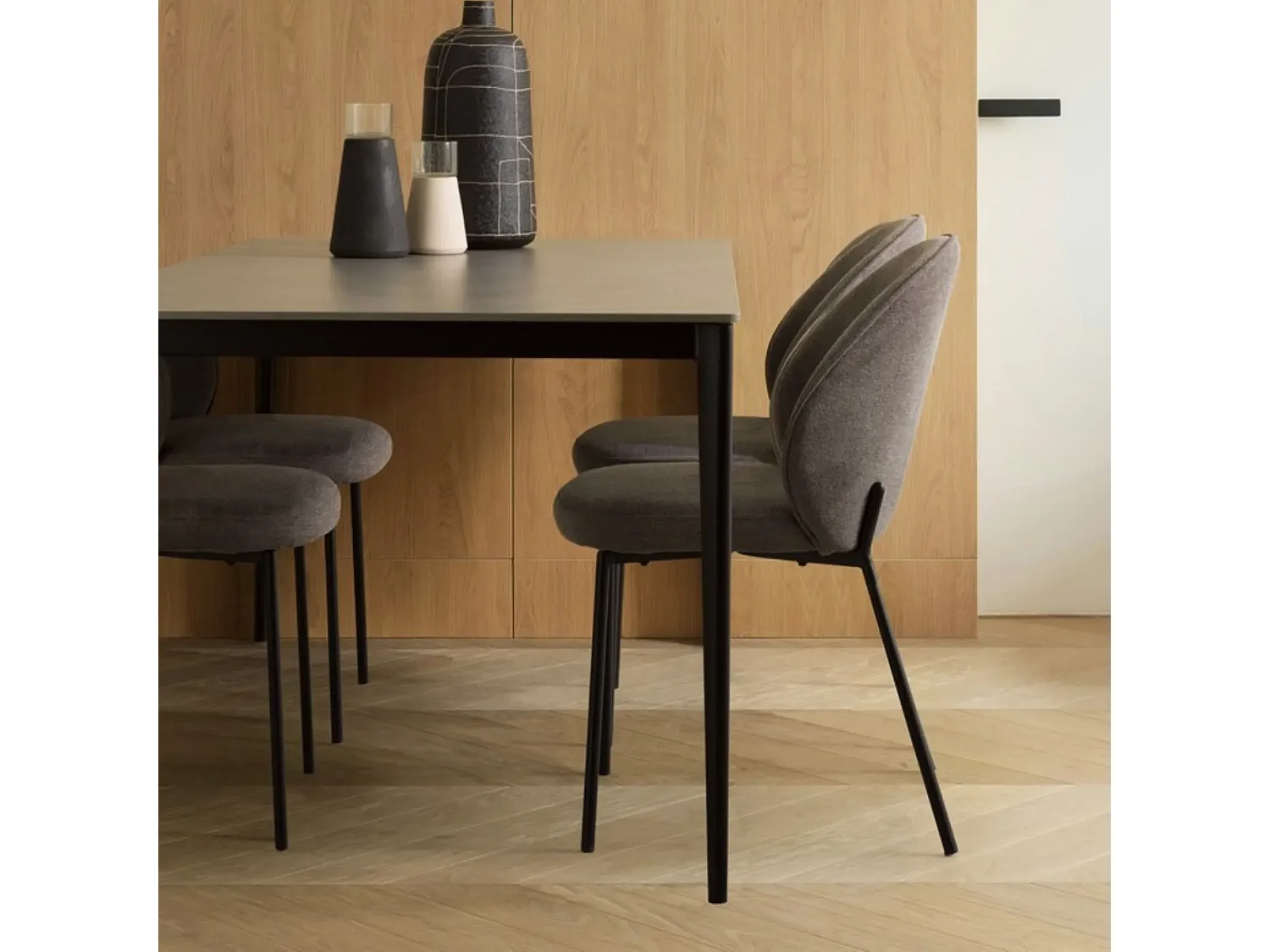 Chaises de salle à manger design en tissu (lot de 2) - NELLY