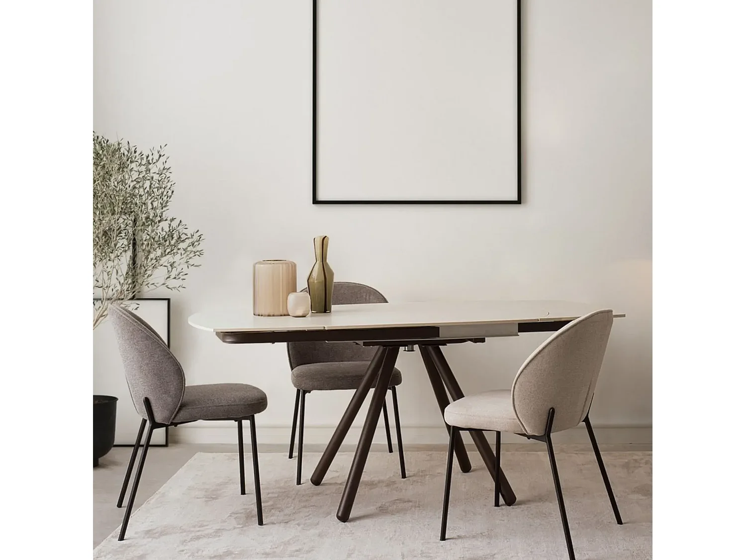 Chaises de salle à manger design en tissu (lot de 2) - NELLY