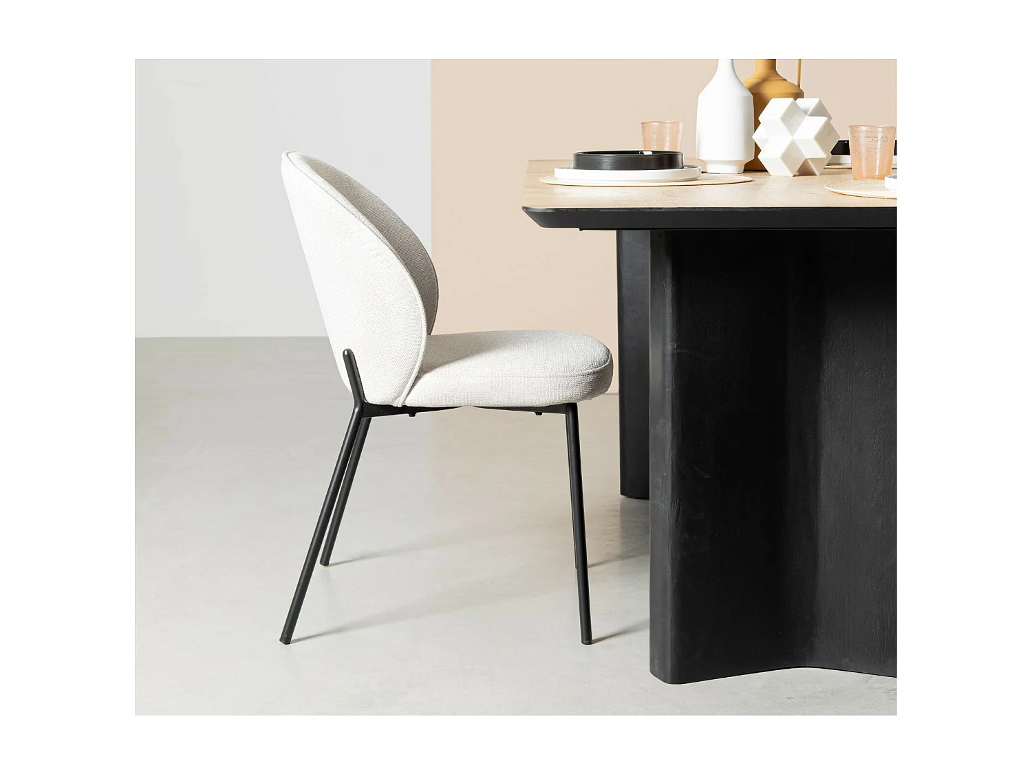 Chaises de salle à manger design en tissu (lot de 2) - NELLY