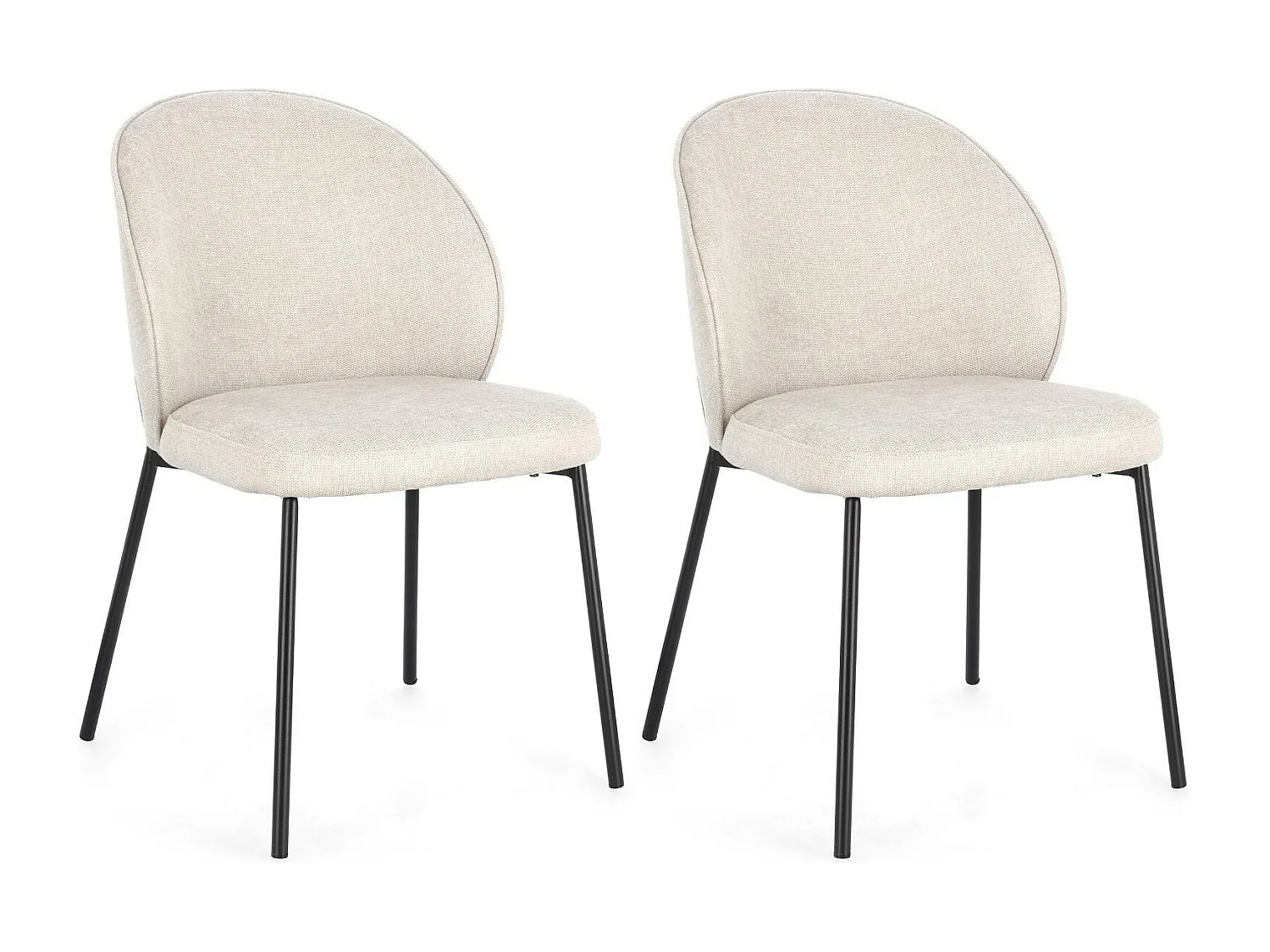 Chaises de salle à manger design en tissu (lot de 2) - NELLY