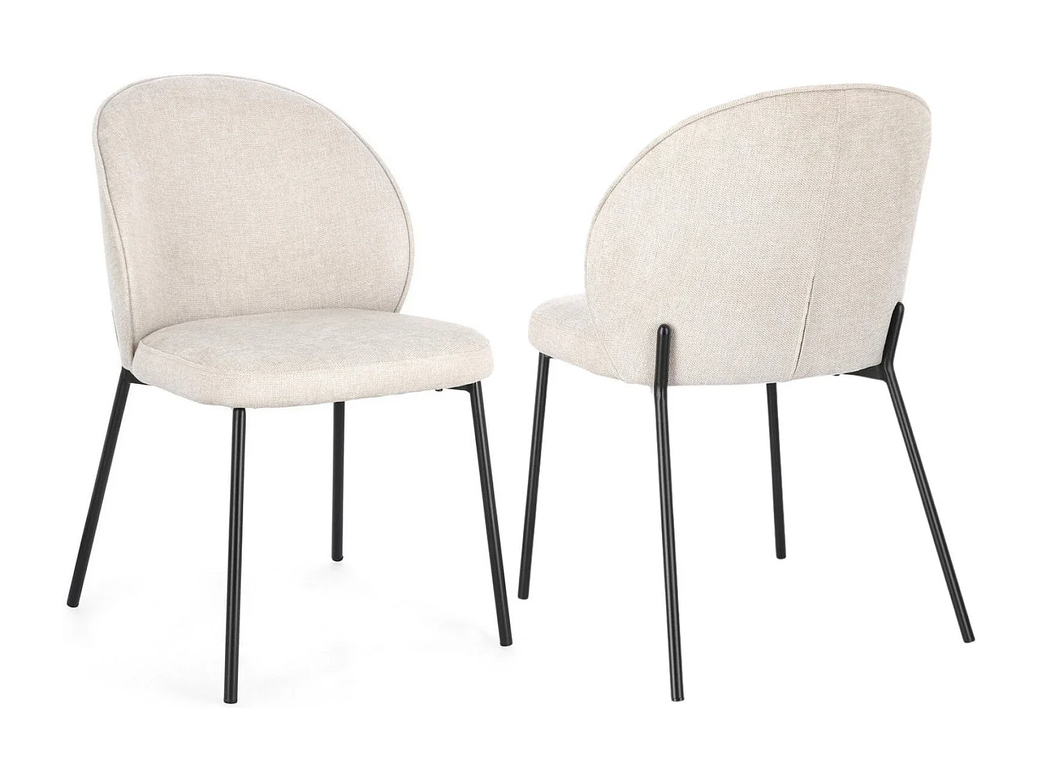 Chaises de salle à manger design en tissu (lot de 2) - NELLY