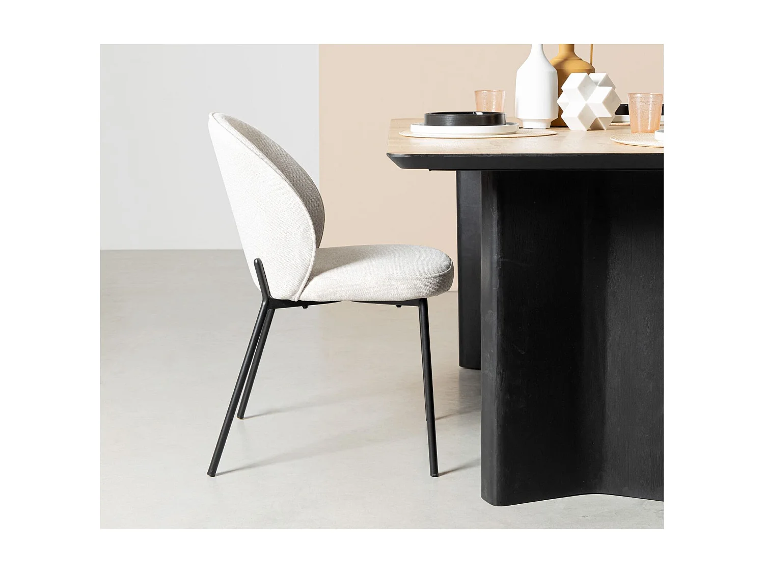 Chaises de salle à manger design en tissu (lot de 2) - NELLY