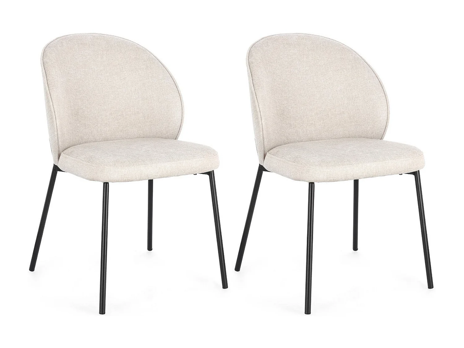 Chaises de salle à manger design en tissu (lot de 2) - NELLY