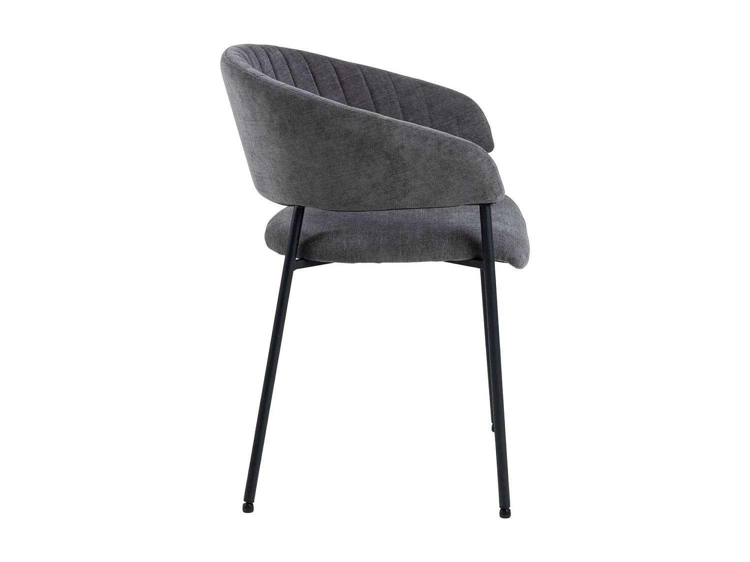 Chaise scandinave en tissu et pieds en métal noir (lot de 2) - ZOLA