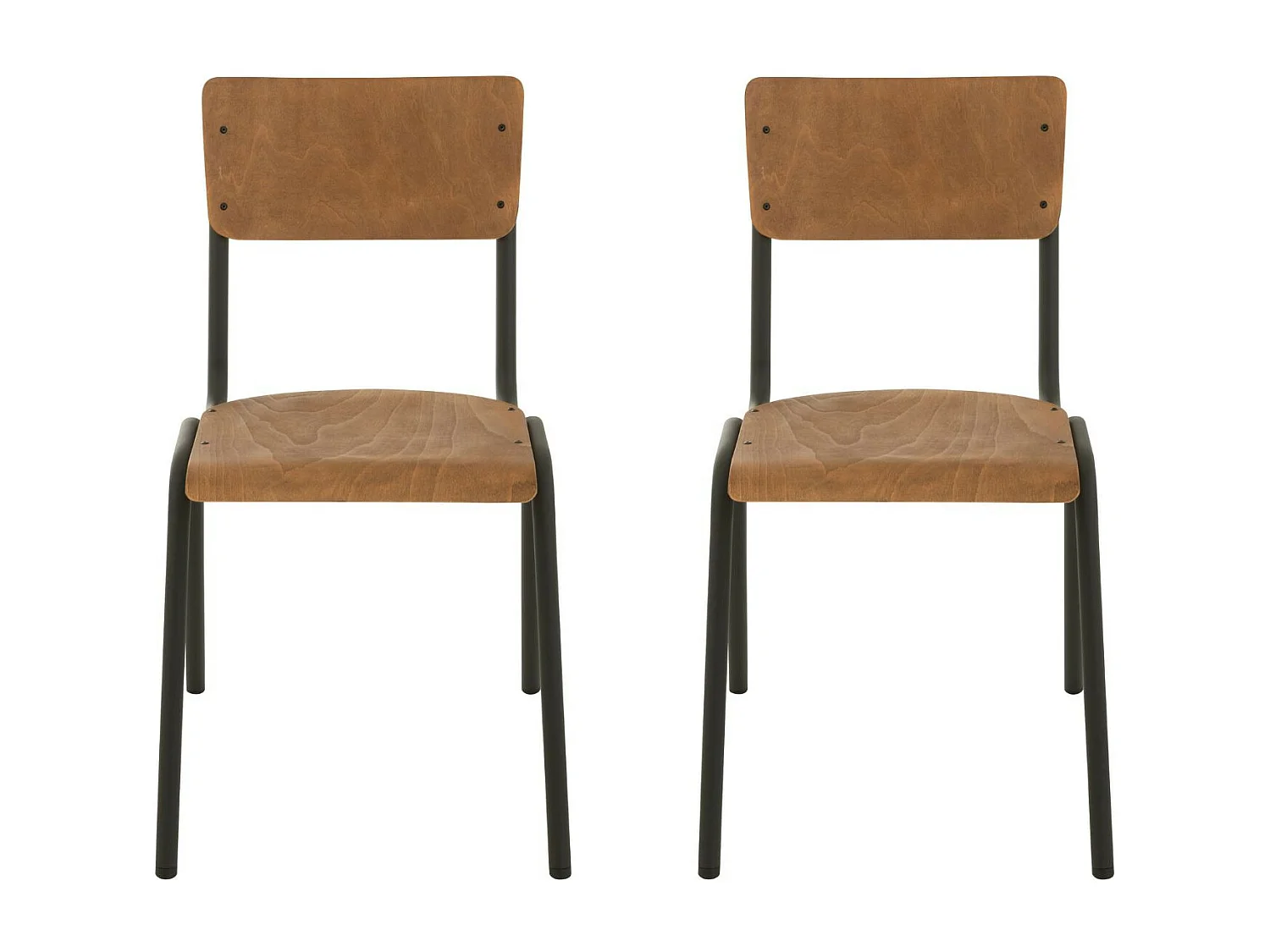 Chaise en bois et métal (lot de 2) - CHARLEMAGNE
