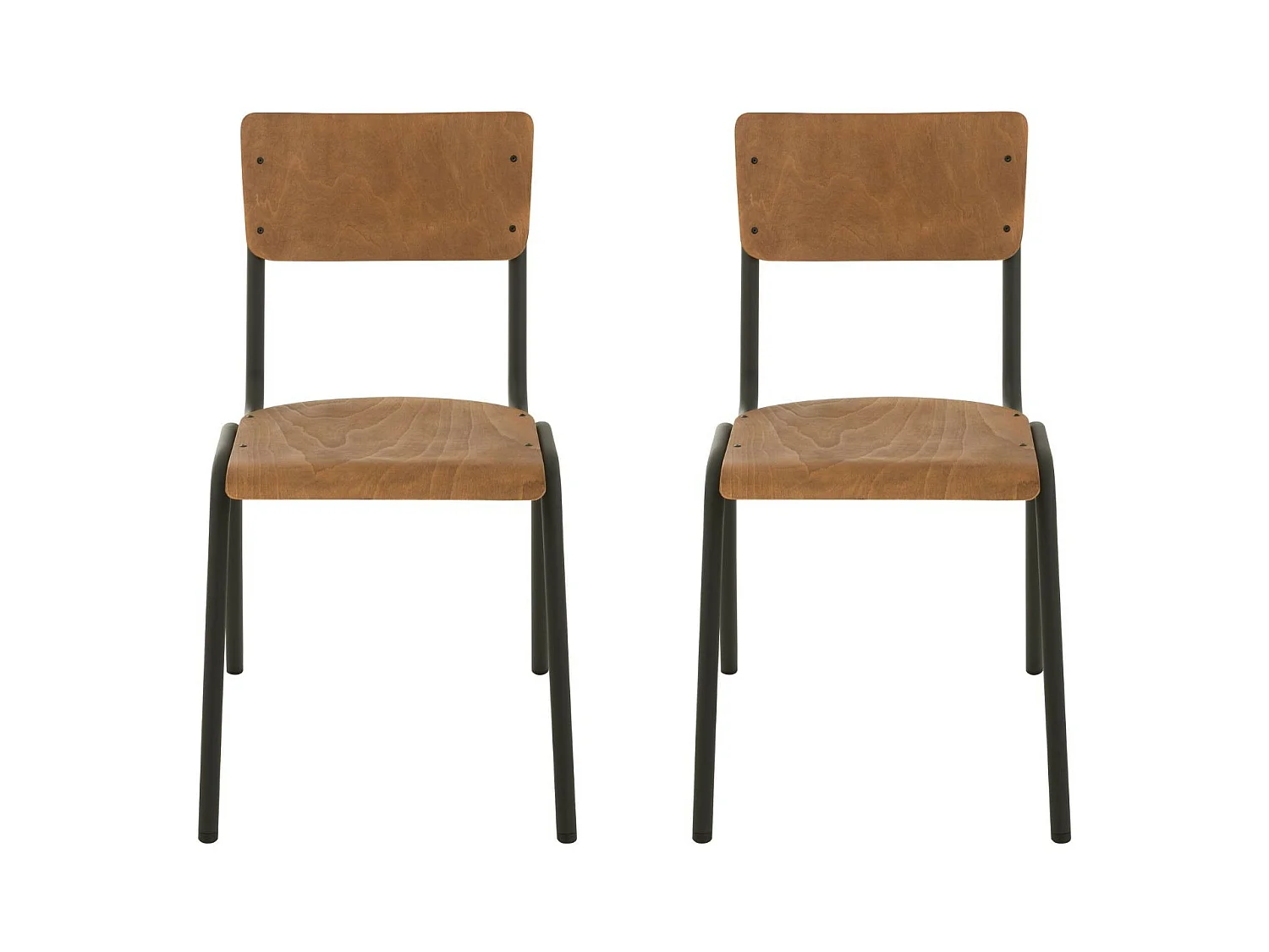Chaise en bois et métal (lot de 2) - CHARLEMAGNE