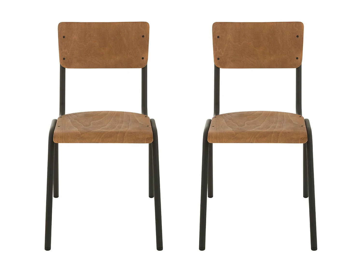 Chaise en bois et métal (lot de 2) - CHARLEMAGNE