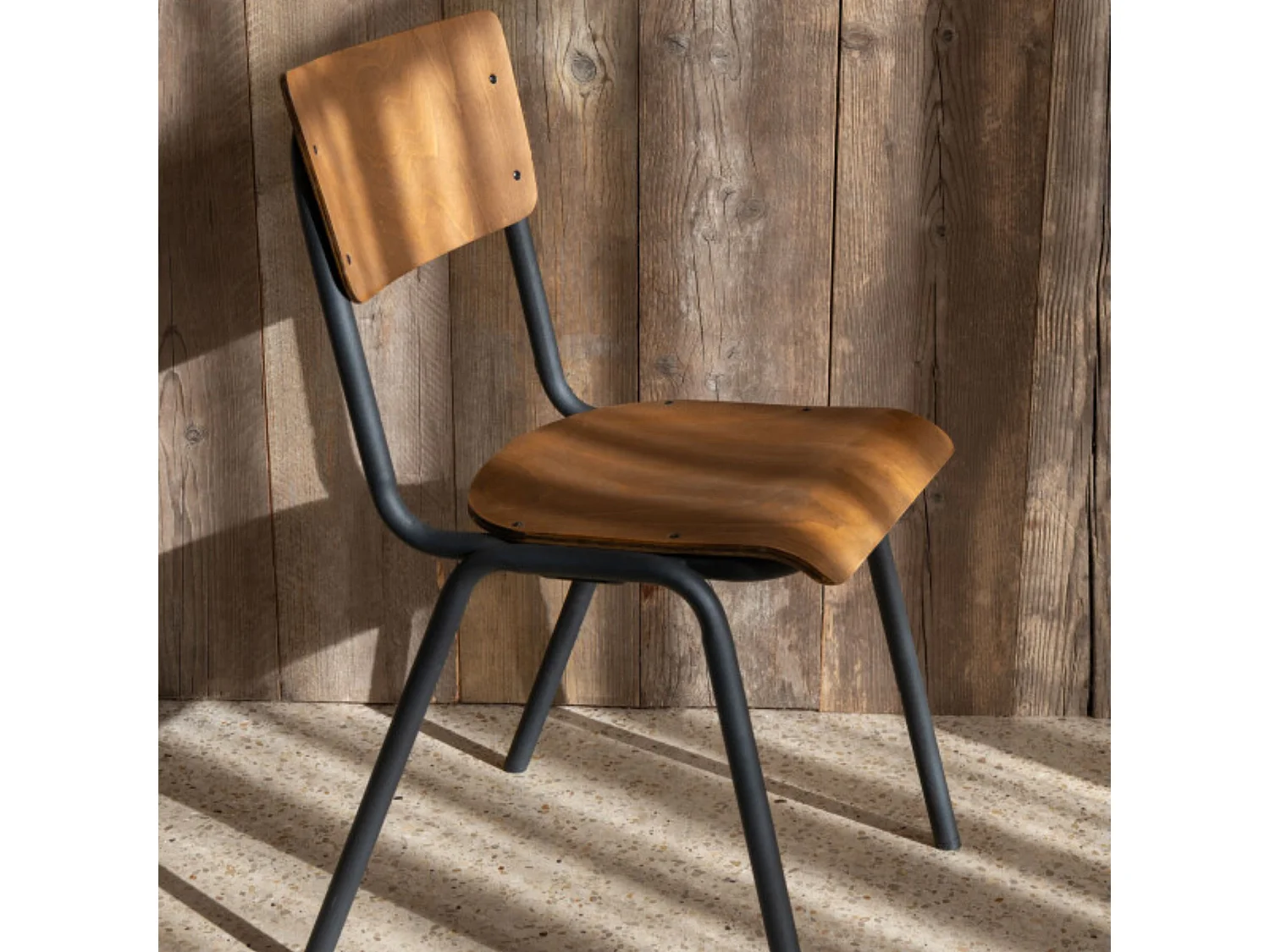 Chaise en bois et métal (lot de 2) - CHARLEMAGNE