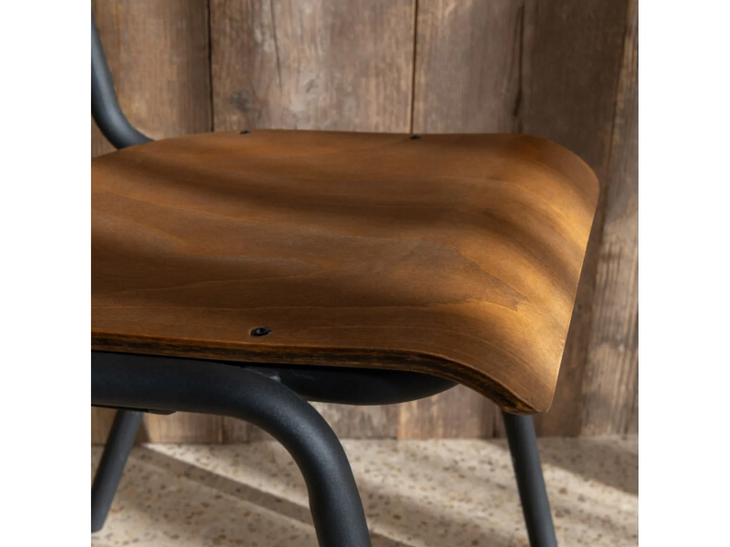 Chaise en bois et métal (lot de 2) - CHARLEMAGNE