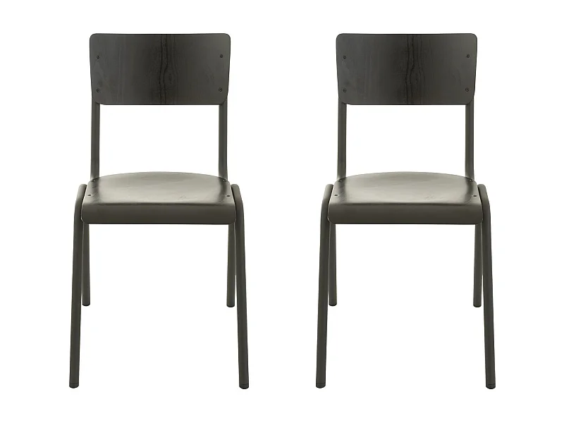 Chaise en bois et métal (lot de 2) - CHARLEMAGNE