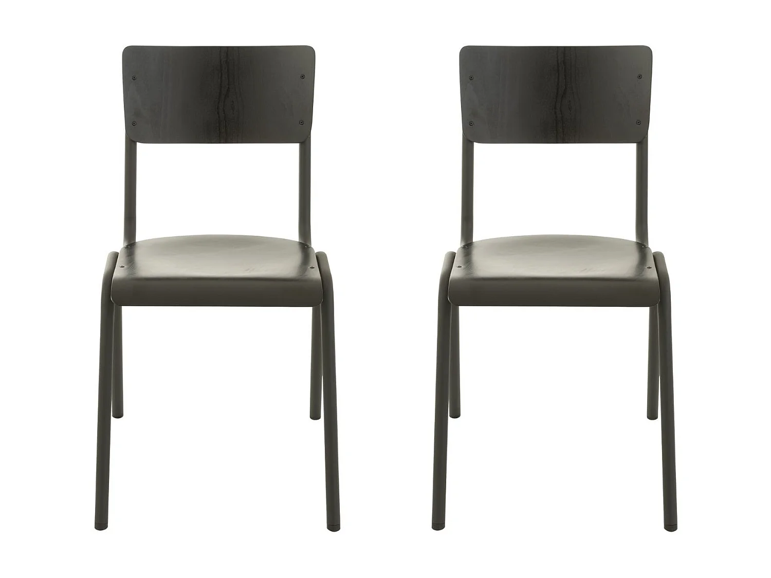 Chaise en bois et métal (lot de 2) - CHARLEMAGNE