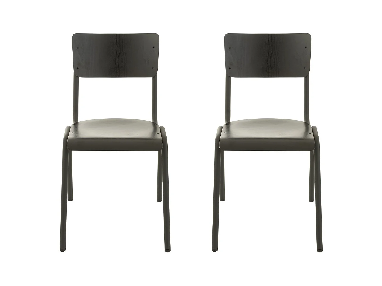 Chaise en bois et métal (lot de 2) - CHARLEMAGNE