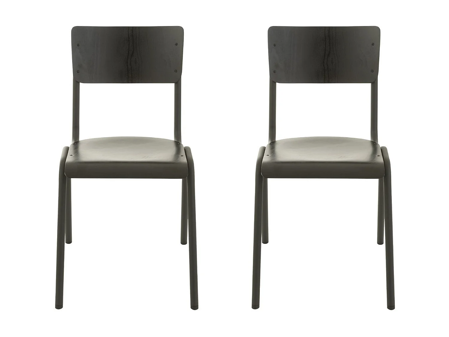 Chaise en bois et métal (lot de 2) - CHARLEMAGNE