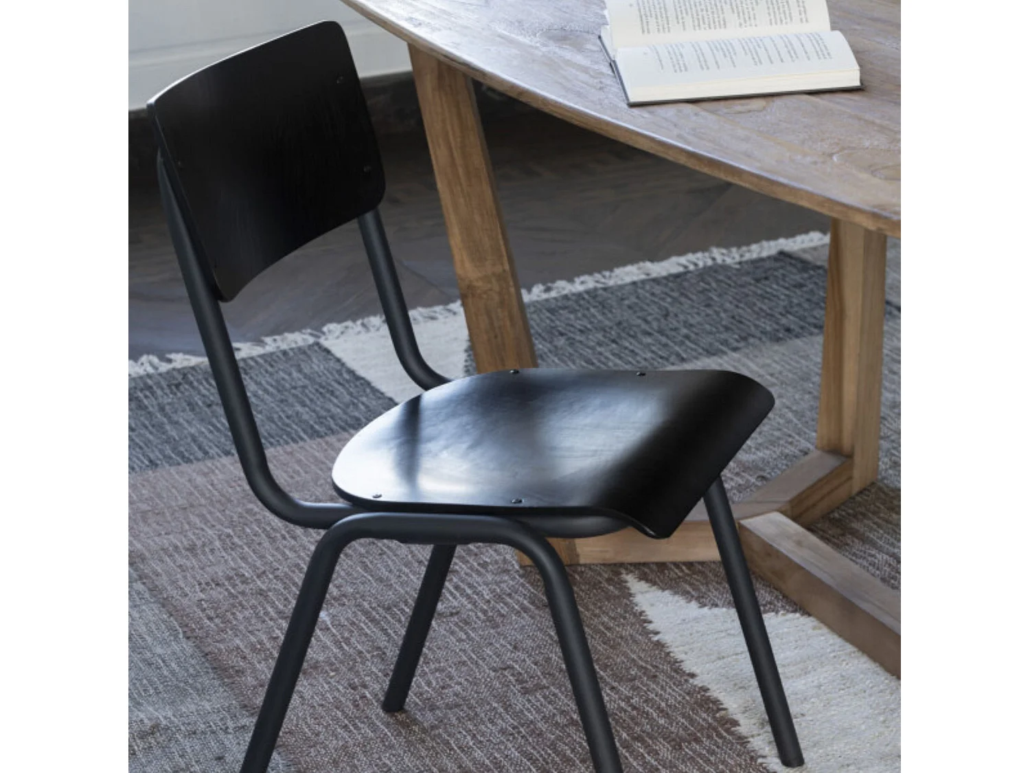 Chaise en bois et métal (lot de 2) - CHARLEMAGNE