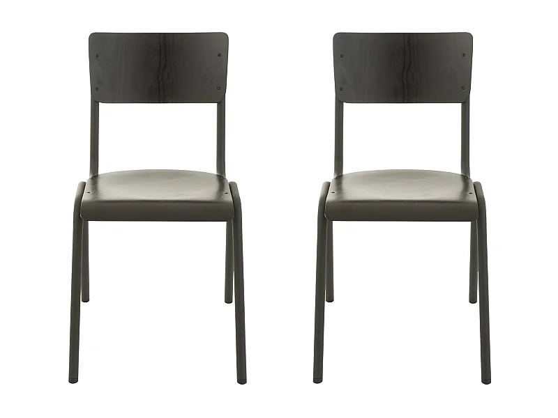 Chaise en bois et métal (lot de 2) - CHARLEMAGNE