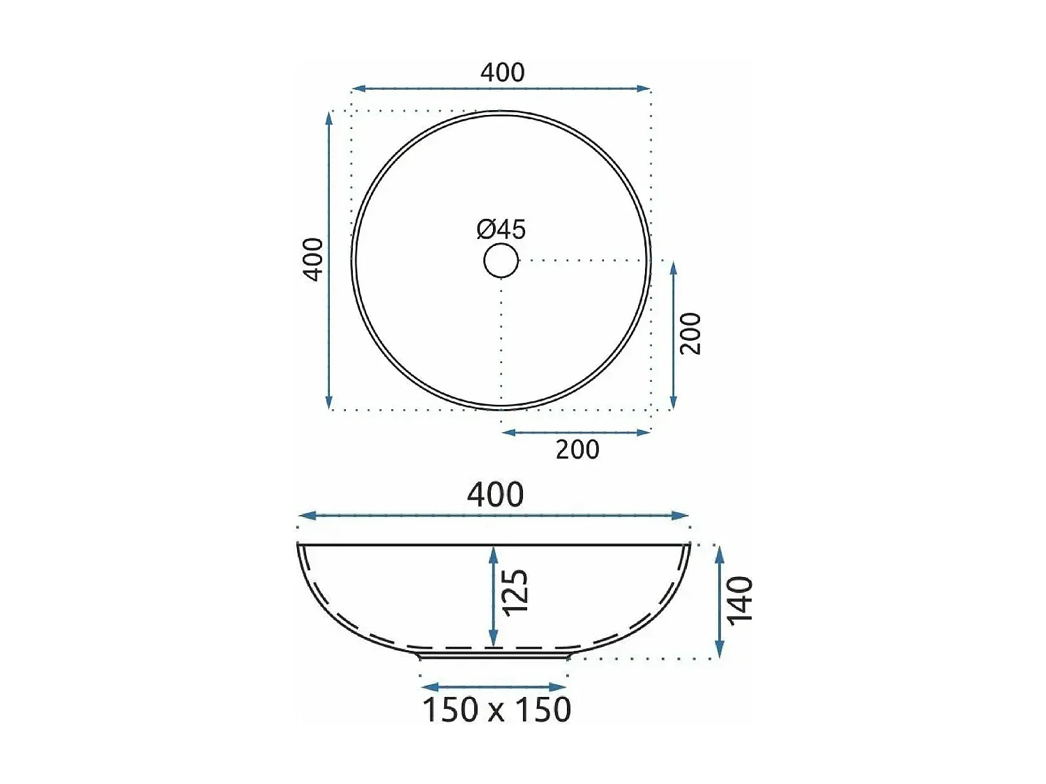 Opzetwastafel Rea Etno White Black