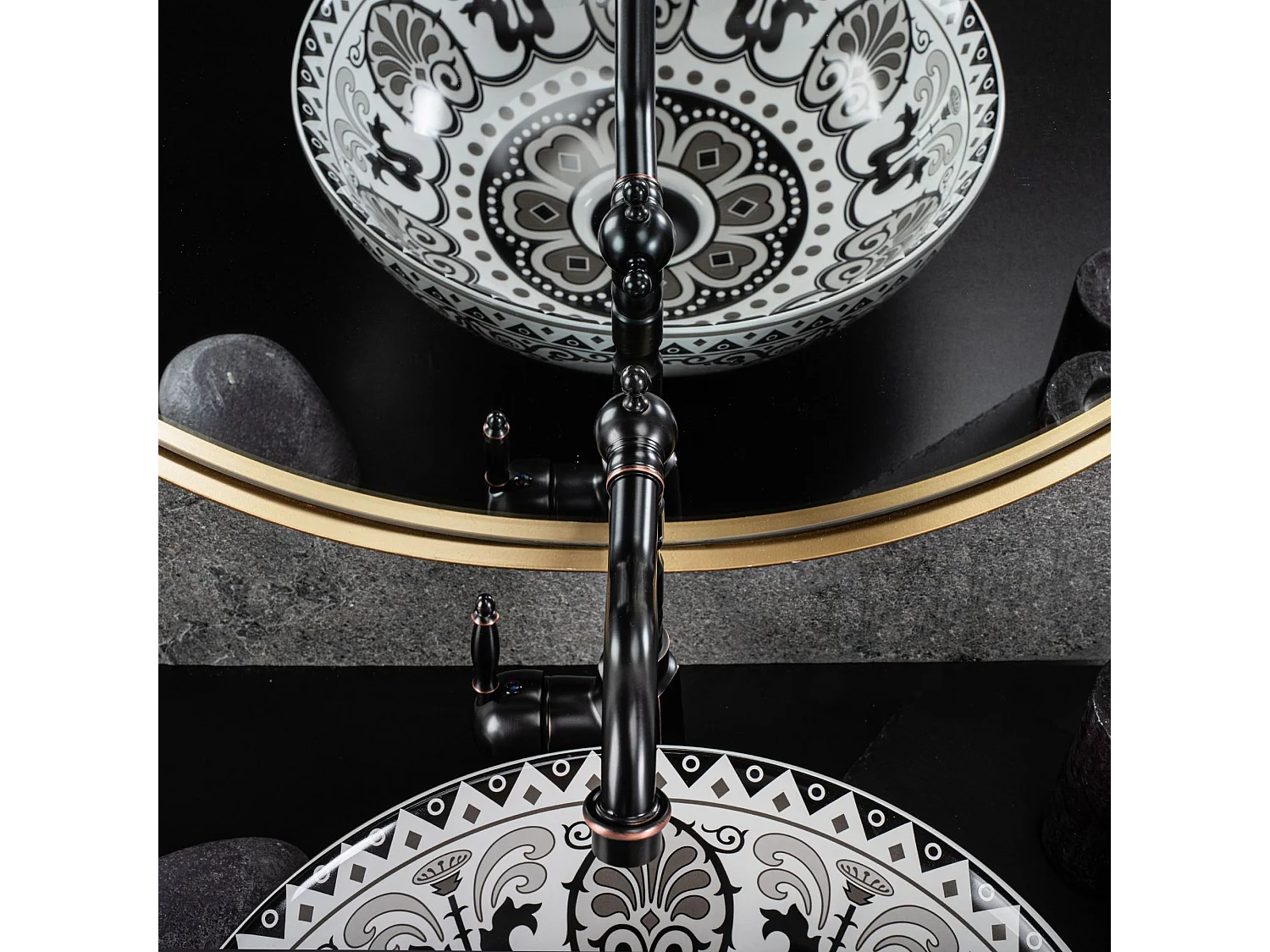 Opzetwastafel Rea Etno White Black