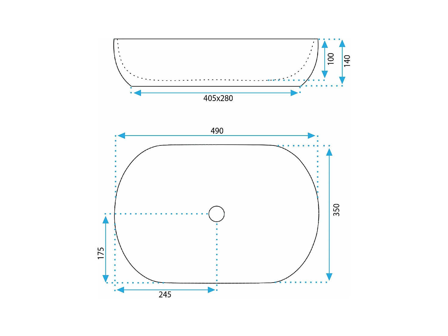 Lavabo Sobre Encimera Rea Lisa White
