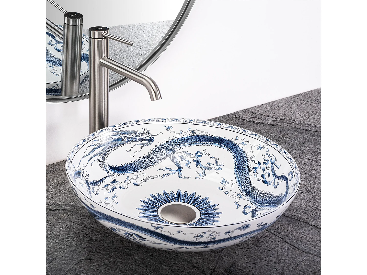 Opzetwastafel Rea Kioto White Blue